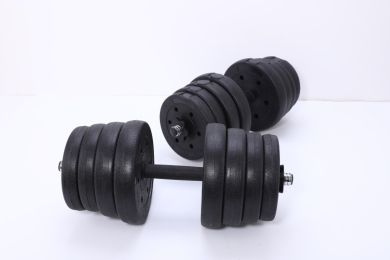 Round Head Dumbbell Multi-Specification Safety Men's Barbell Rubber Coated Dumbbell Indoor Fitness Equipment