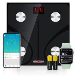 Smart Digital Bathroom Weighing Scale with Body Fat and Water Weight for People; Bluetooth BMI Electronic Body Analyzer Machine; 400 lbs.5 Core