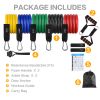 FITFIT Resistance Bands Set, 5 Stackable Tube Exercise Bands with 2 Handles, 1 Door Anchor, 2 Ankle Straps, 1 Carrying Bag for Your Whole Body Resista