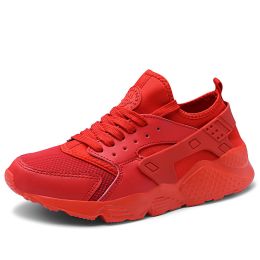 High Quality Unisex White Sneakers Breathable Men Mesh Spring New Cozy Tennis Lightweight Summer Casual Shoes Outdoor Flat Women (Color: Red, size: 44)