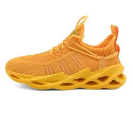 Women and Men Sneakers Breathable Running Shoes Outdoor Sport Fashion Comfortable Casual Couples Gym Mens Shoes Zapatos De Mujer (Color: 157 yellow, size: 44)