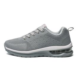 Women and Men Sneakers Breathable Running Shoes Outdoor Sport Fashion Comfortable Casual Couples Gym Mens Shoes Zapatos De Mujer (Color: Gray, size: 44)