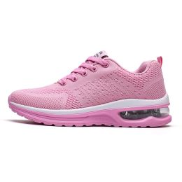 Women and Men Sneakers Breathable Running Shoes Outdoor Sport Fashion Comfortable Casual Couples Gym Mens Shoes Zapatos De Mujer (Color: Pink, size: 44)