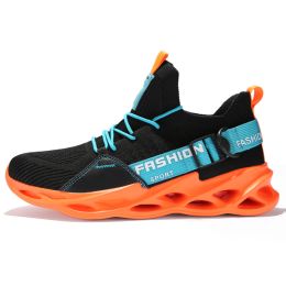 Women and Men Sneakers Breathable Running Shoes Outdoor Sport Fashion Comfortable Casual Couples Gym Mens Shoes Zapatos De Mujer (Color: 133 black orange, size: 45)