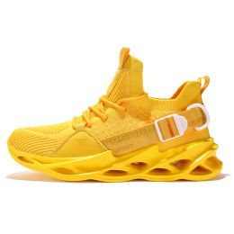 Women and Men Sneakers Breathable Running Shoes Outdoor Sport Fashion Comfortable Casual Couples Gym Mens Shoes Zapatos De Mujer (Color: 133 yellow, size: 44)