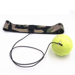 Boxing Reflex Ball Punching Ball on String with Headband Training Speed Reaction (Color: camouflage green)