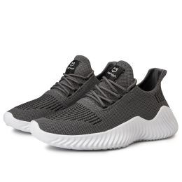 Men Sneakers Men Shoes Lightweight Running Shoes Sports Mens Athletic Shoes Solid Black White Gray Big Size 39-46 (Color: Gray, Shoe Size: 44)