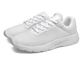 JJ tiger Extra size shoes Men and women's new breathable Korean fashion casual sneakers (34-46 optional) (Color: White, size: 38)