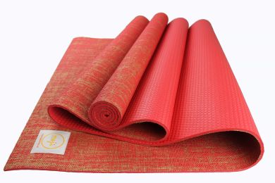 Jute Premium Eco Yoga Mat (Color: Red)