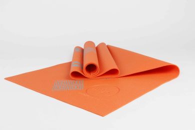 Printed PVC Yoga Mat (Color: Orange)