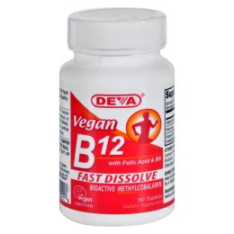 Deva Vegan Vitamins - B12 Sublingual - 90 Sublingual Tablets (SKU: 911727)