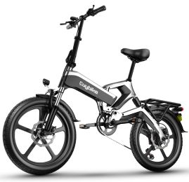 20'K6 Electric Bike for Adults; Ebike with 500W Motor 48V 10AH/12.8Ah Battery;  E Bikes Shimano 7-Speed and Dual Shock Absorber Folding Electric Road (Color: Black-500W/10.4AH)