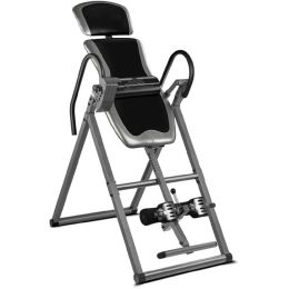 Inversion Table with Adjustable Headrest;  Reversible Ankle Holders;  and 300 lb Weight Capacity;  ITX9400 & ITX9600 (model & color: 9600 gray/black)