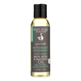 Soothing Touch Bath Body and Massage Oil - Organic - Ayurveda - Peppermint Rosemary - Muscle Comfort - 4 oz (SKU: 1277409)